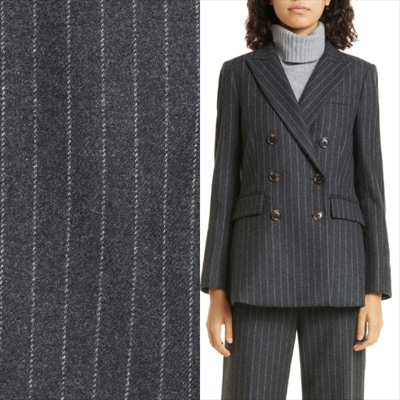 Veronica beard Ellette dickey jacket blazer charcoal multi stripe - Picture 2 of 8